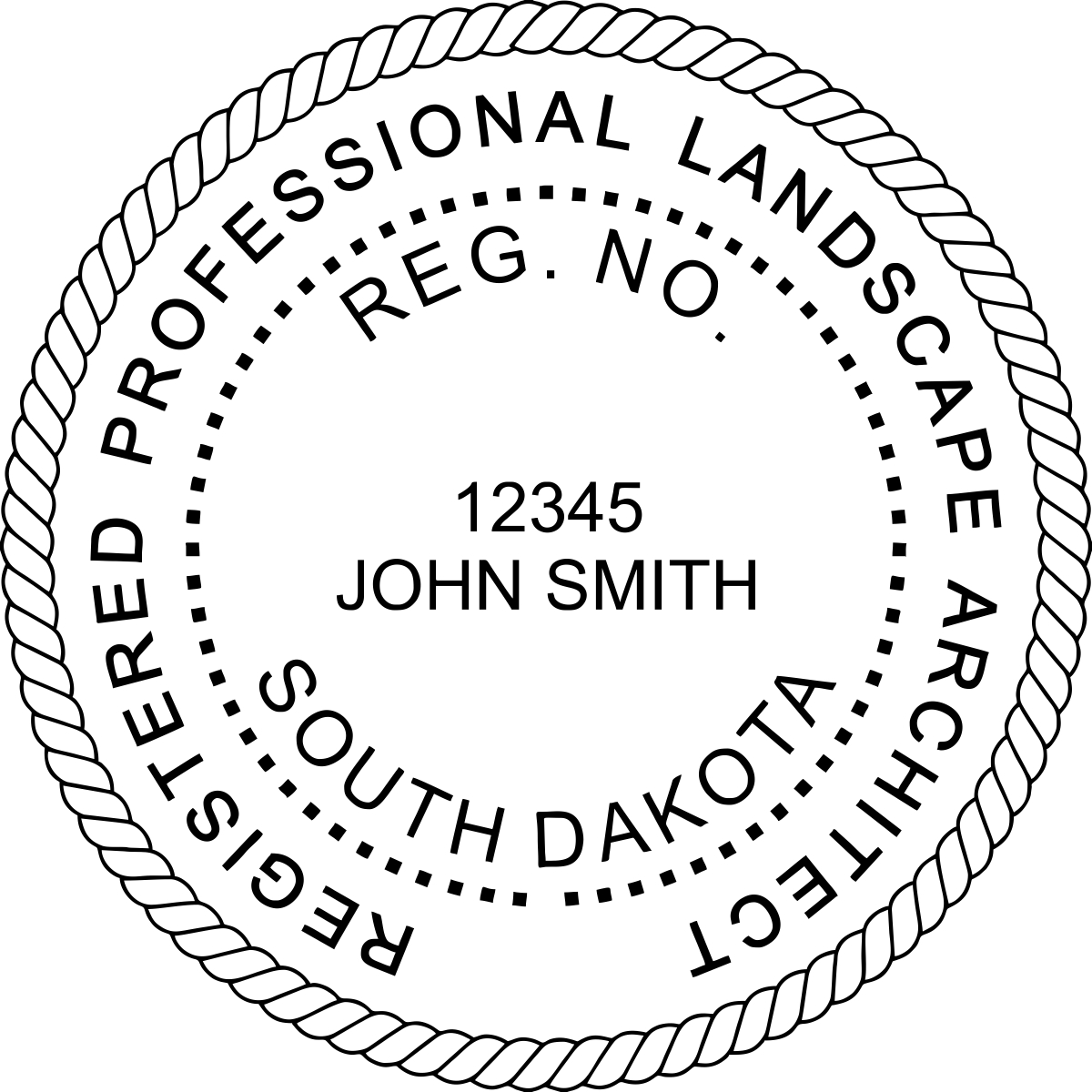 Landscape Architect Seal - Wood Stamp - South Dakota
